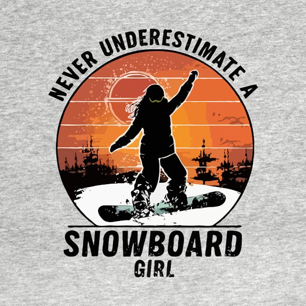 Never Underestimate A Snowboard Girl, Retro by Chrislkf